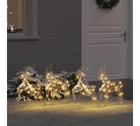 Renne LED 4 pz 80 LED Oro 44 x 18 x 65,5 cm PET