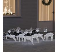 Renne LED 6 pz Argento 45 x 19 x 65 cm Tessuto