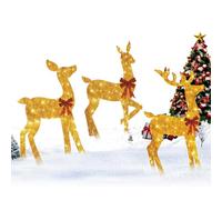 Renne Natalizie Da Esterno Con 3 Pezzi Decorazione Luminosa In Acrilico 2D | Decorazione Per Giardino Delle Feste Per Giardino Portico Patio Cortile Viale Stagione Invernale