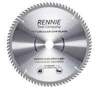 Rennie Tools - Lama circolare per legno, 255 mm x 80 denti x 25,4 mm, per seghe Evolution Rage e Evolution Rage. Lama per sega da 255 mm, foro da 25,4 mm con 80 denti