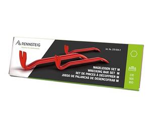 Rennsteig Set di ferro per unghie M (composto da ferro per unghie XS, ferro per unghie con lunghezza 500 mm, ferro da 800 mm, set di attrezzi da 3 pezzi) 270 004 2