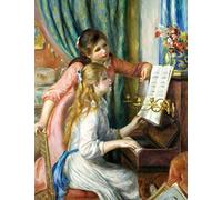 Renoir LARGE Notebook #17: Pierre-Auguste Renoir Notebook College Ruled to Write in 8.5x11" LARGE 100 Lined Pages - Two Young Girls at the Piano - Cool Artist Gifts