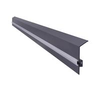 Renoplast® C1/C2 Set di profili per zoccolo in alluminio Profilo terminale + profilo di pressione | Altezza: 8 cm Spessore: 2,5 cm Lunghezza: 200 cm Colore: grafite| Battiscopa| Pavimenti ventilati