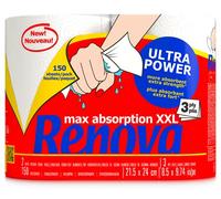Renova 200094776 Max Assorbimento Xxl Ultra Power - Asciugamano di Carta, 2 rotoli, Bianco, 18 m