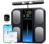 RENPHO Bilancia per peso corporeo e percentuale di grasso, bilancia intelligente con 8 elettrodi più grande piattaforma, analizzatore corporeo per BMI, grasso corporeo, massa muscolare, alta