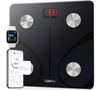 RENPHO Bilancia Pesapersone Digitale, Bilancia Impedenziometrica in Vetro Temperato, Fino a 180 kg, Bilancia Smart Dotata di 13 Misurazioni (BMI/Grasso corporeo/BMR/Muscoli), 28 cm, Elis 1