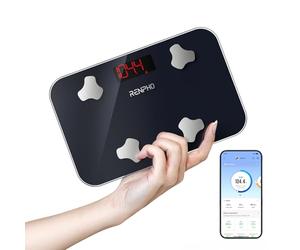 RENPHO Elis Go Mini Bilancia Pesapersone, Bilancia Digitale Intelligente, 13 Analizzatori di Metriche di Salute der la Composizione Corporea e Sincronizzazione con App, 400 lbs, 11,02" X 7,09"