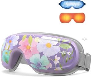 RENPHO Massaggiatore Occhi con Calore e Raffreddamento, Regalo Donna Mamma | Controllo Vocale & 3 livelli di compressione, Maschera Occhi Massaggiante per Emicrania & Occhi Secchi, Cura degli occhi