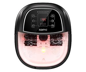 RENPHO Pediluvio piedi con Riscaldamento Veloce Massaggio Automatico e Potenti Getti di Bolle, Rulli Massaggianti shiatsu Motorizzati, Pedicure per Piedi Stanchi, Temperatura Regolabili