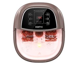 RENPHO Pediluvio piedi con Riscaldamento Veloce Massaggio Automatico e Potenti Getti di Bolle, Rulli Massaggianti shiatsu Motorizzati, Pedicure per Piedi Stanchi, Temperatura Regolabili