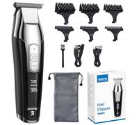 RENPHO Tagliacapelli Professionale con Lama a T, senza Fili Kit Taglio Peli Regolatore Barba per Uomo e Bambino, Kit Taglio Peli Ricaricabile con Display a LED per Lining