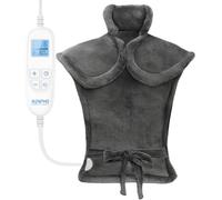RENPHO Termoforo Ponderato collo Spalle Schiena, Lavabile, Timer 30-90min | 6 livelli di calore, 3 timer auto, flanella morbida lavabile, CE, protezione dal surriscaldamento, controller rimovibile