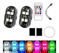 RENQIDD Luci LED RGB wireless LumeX Flux, LumeX Flux - Luci LED RGB wireless con telecomando (2 Pcs)