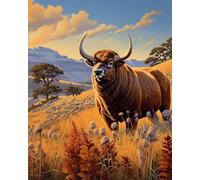 Renqidian Kit Per Punto Croce Per Adulti Principianti Animali yak Kits Ricamo Punto Croce Mestieri Decorazioni la Casa-40x50 cm (Tela Prestampata 11CT)