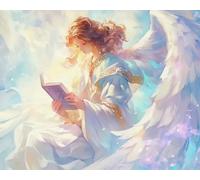 Renqidian Kit Per Punto Croce Per Adulti Principianti Bambine angelo Kits Ricamo Punto Croce Mestieri Decorazioni la Casa-40x50 cm (Tela Prestampata 11CT)