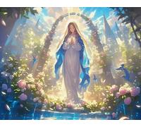 Renqidian Kit Per Punto Croce Per Adulti Principianti Bambine da giardino Kits Ricamo Punto Croce Mestieri Decorazioni la Casa-40x50 cm (Tela Prestampata 11CT)