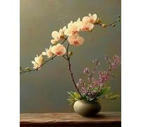 Renqidian Kit Per Punto Croce Per Adulti Principianti Orchidee Kits Ricamo Punto Croce Mestieri Decorazioni la Casa-40x50 cm (Tela Prestampata 11CT)