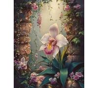 Renqidian Kit Per Punto Croce Per Adulti Principianti Piante e fiori Kits Ricamo Punto Croce Mestieri Decorazioni la Casa-40x50 cm (Tela Prestampata 11CT)