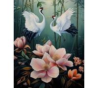 Renqidian Kit Per Punto Croce Per Adulti Principianti Uccelli di fiori Kits Ricamo Punto Croce Mestieri Decorazioni la Casa-40x50 cm (Tela Prestampata 11CT)