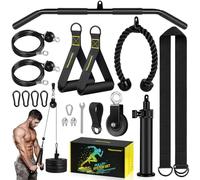 RENRANRING Fitness LAT and Lift Pulley System Gym - Aggiornato LAT Pull Down Cable Machine Attachments, perno di carico, maniglia e corda per tricipiti, per bicipiti, avambraccio, attrezzatura da