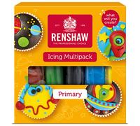 Renshaw Fondant Icing Multipack Primary Colours 5 x 100 g, Pronto per Stendere, per Ricoprire e Decorare Torte, Cupcake e Biscotti, 5 x 100 g