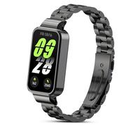 RenSheng Cinturino in Metallo per Xiaomi Smart Band 9 Active, Compatibile con Xiaomi Smart Band 9 Active, Cinturino in Acciaio Inossidabile, Cinturino di Ricambio Nero, 140 mm - 210 mm