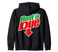 Rent is Due Shirt - Funny Downward Arrow Retro Parody Design Felpa con Cappuccio