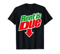 Rent is Due Shirt - Funny Downward Arrow Retro Parody Design Maglietta