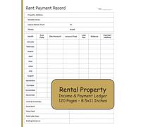 Rental Property Income & Payment Ledger: Annual Rent Record Book with Tenant Information, Payment Method, and Balance Tracking