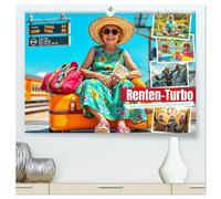 Renten-Turbo. Wenn der Ruhestand erst richtig Fahrt aufnimmt (hochwertiger Premium Wandkalender 2026 DIN A2 quer), Kunstdruck in Hochglanz: Lustige Rentner in Aktion
