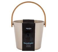 Rento - Secchio per sauna - Alluminio con manico in bambù - Champagne - 5 litri