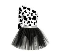renvena Donna Costume Indiano Per Donne Da Cavernicola Caverna Vestito | Vestito Corto Sopra Il Ginocchio,Collo Spalla Singola Asimmetrico,Stampa Di Leopardo,Locale Notturno,Performance,Serata