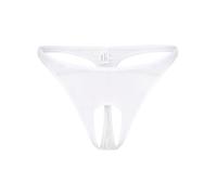 renvena Uomo G-Perizoma Svuotare Trasparente Slip String e Tanga Thong con Apertura Pene Mutande Vita Bassa T-Back Sissy Lingerie Underwear A Bianco M