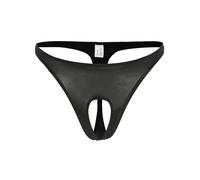 renvena Uomo G-Perizoma Svuotare Trasparente Slip String e Tanga Thong con Apertura Pene Mutande Vita Bassa T-Back Sissy Lingerie Underwear A Nero M