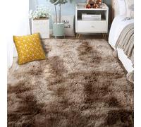 RENWEIWEI Tappetto Pelo Lungo 170 x 220 cm Antiscivolo e Morbido, Tie Dye Pelo Lungo Tappeti Antiscivolo per Camera da Letto e Bambini, Scendiletto, Marrone