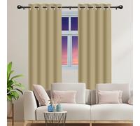 RENXTAO Coppia Tende Bianche Oscuranti 100 x 160 cm con Occhielli/Poliestere Moderne Eleganti Tende Termiche, Cucina per Finestra Soggiorno Camera da Letto Balcone, Color Crema