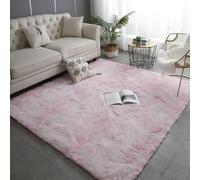 RENXTAO Tappeti per Soggiorno 120 x 240 cm Lavabile Tappeto Soggiorno a Pelo Lungo Morbidissimo per Cameretta, Ingresso Interno, Rosa Chiaro