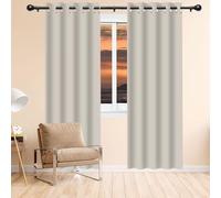 RENXTAO Tende per Interni Oscuranti 194 x 178 cm Isolanti Termiche Tende Camera da Letto/Tenda Bianca per Il Soggiorno e La Camera, Beige
