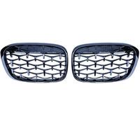 renyinsuo Auto Griglie Anteriori E Griglie Radiatori per BMW X1 F48 F49 2016 2017 2018 2019, Paraurti Anteriore Griglia Parte di Ricambio,Glossy Black