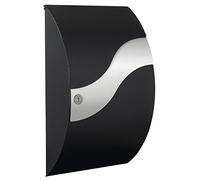 Renz 630100DE Cassetta delle lettere MEFA Wave 630 (colore: nero corvino, acciaio inossidabile, aletta, rimozione frontale, dimensioni: 540 x 315 x 155 mm) nero