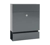 Renz MEFA 163500DE Serenade 163 - Cassetta delle lettere con cilindro porta giornali, serratura di sicurezza, dimensioni: 400 x 350 x 140 mm, colore: Grigio basalto