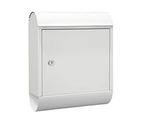 Renz Topaz 844 844010DE - Cassetta delle lettere MEFA con porta giornali, con serratura di sicurezza, 430 x 340 x 150 mm, colore: Bianco