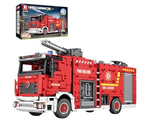 Reobrix Fire Truck Building Set for Adults, Big Rescure Fire Vehicle with Water Spray Device, APP and Remote Control Firetruck Bricks 22008