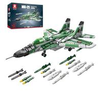 Reobrix Set da costruzione per adulti con caccia MIG-29, modello da esposizione di caccia militare 33024, set da collezione di aerei militari tecnici, giocattoli e regali per appassionati di aviazione