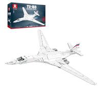 Reobrix Set da costruzione per aereo da caccia White Swan, Kit di modellismo di aerei militari, Giocattolo da collezione per adulti dai 14 anni in su, 33036 Regali per l'aviazione
