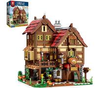 Reobrix Set di costruzione di taverne medievali, kit bistrot del secolo europeo 66018, espositore di architettura da collezione con cantina e armeria altamente dettagliate