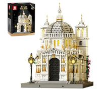 Reobrix Set di mattoncini Chiesa di Venezia con luci, 55014 Modello architettonico della Chiesa di Santa Maria della Salute a Venezia, giocattolo da collezione con italiani per adulti (4270 pezzi)