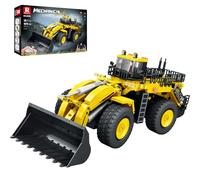 Reobrix Set di mattoncini da costruzione Bulldozer 22009, kit modello di veicolo ingegneristico per adulti, escavatore telecomandato con trazione integrale, regalo per adulti dai 14 +,1876 pezzi