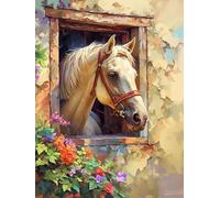 Reofrey DIY Cavallo Diamond Painting Kit Trapano Completo Drill, Animale 5D Pittura Diamantes Diamante Kit Disegno, Strass Ricamo a Punto Croce Craft Arts for Home Wall Decor 30x40cm