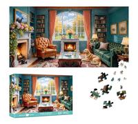 Reofrey Puzzle 1000 Pezzi - Elegante Interior Serenità, Puzzle Adulti Forma Speciale, Sfida Impossibile Divertente Per Famiglie & Decorazione 41x80cm - Idea Regalo Per Appassionati Puzzle classici